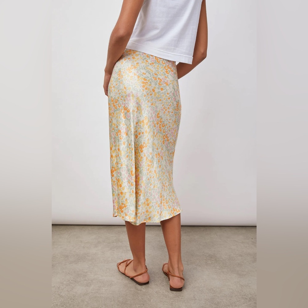 SOLD Rails Anya High Waisted Cream Floral Midi Skirt in Summer Meadow Women’s L - Picture 3 of 9